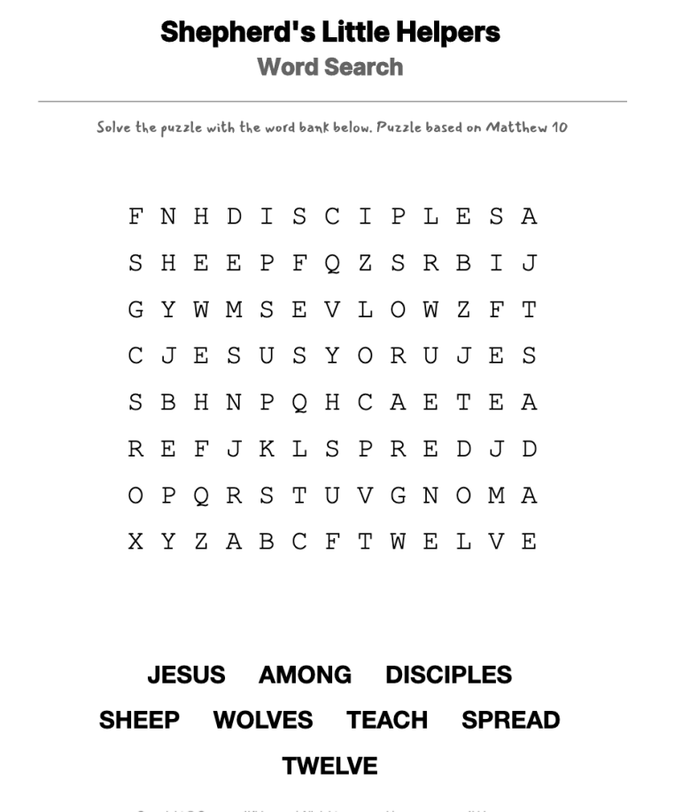 Support Your Team! word-search